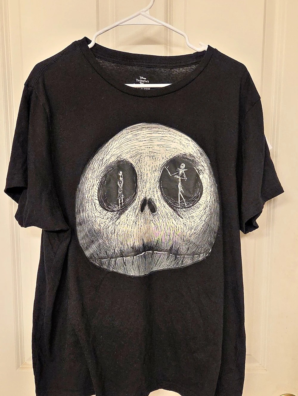 Disney The Nightmare Before Christmas Jack Skellington Face T-Shirt Black, XL